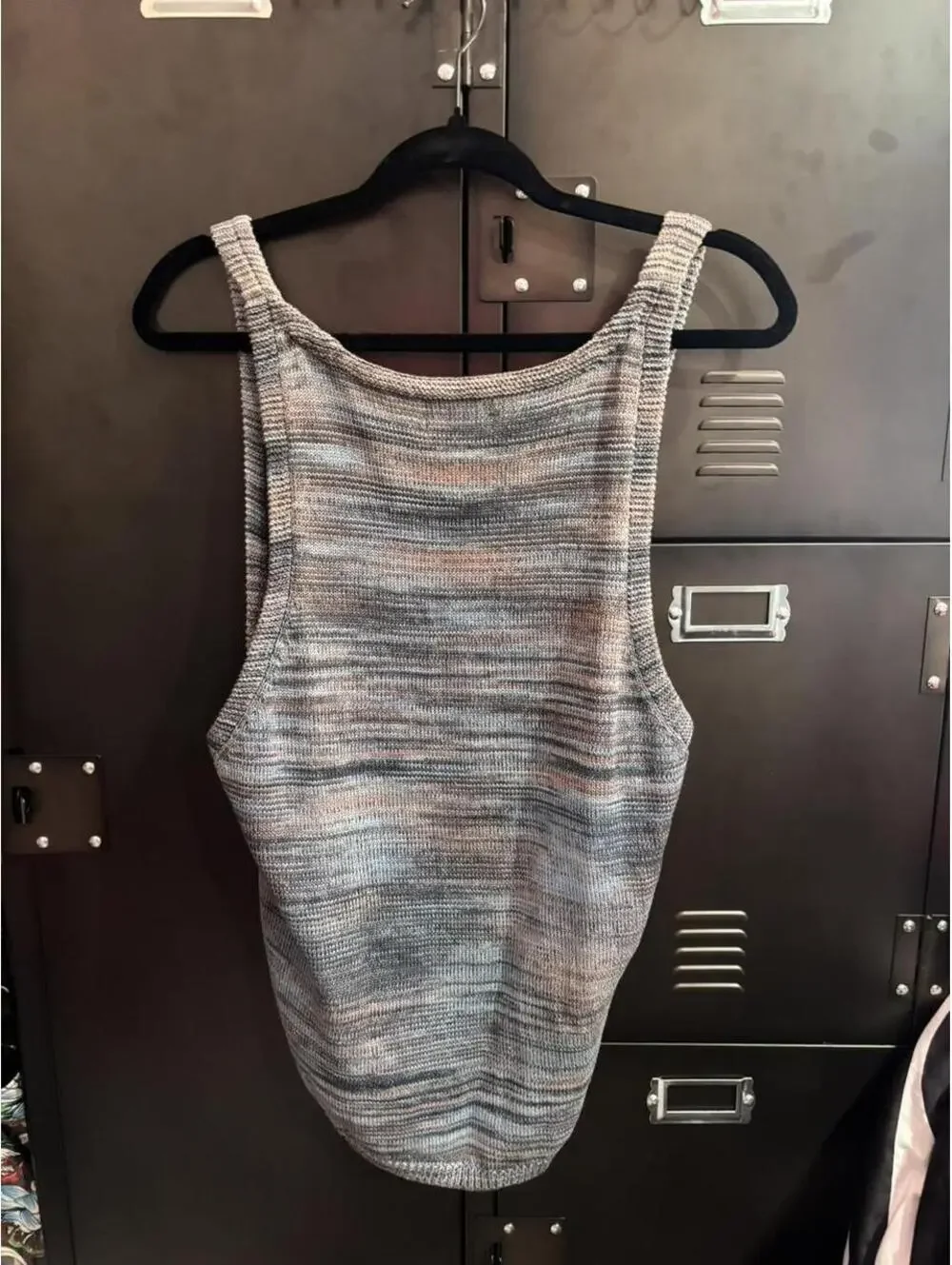 blue & grey butterfly tank top